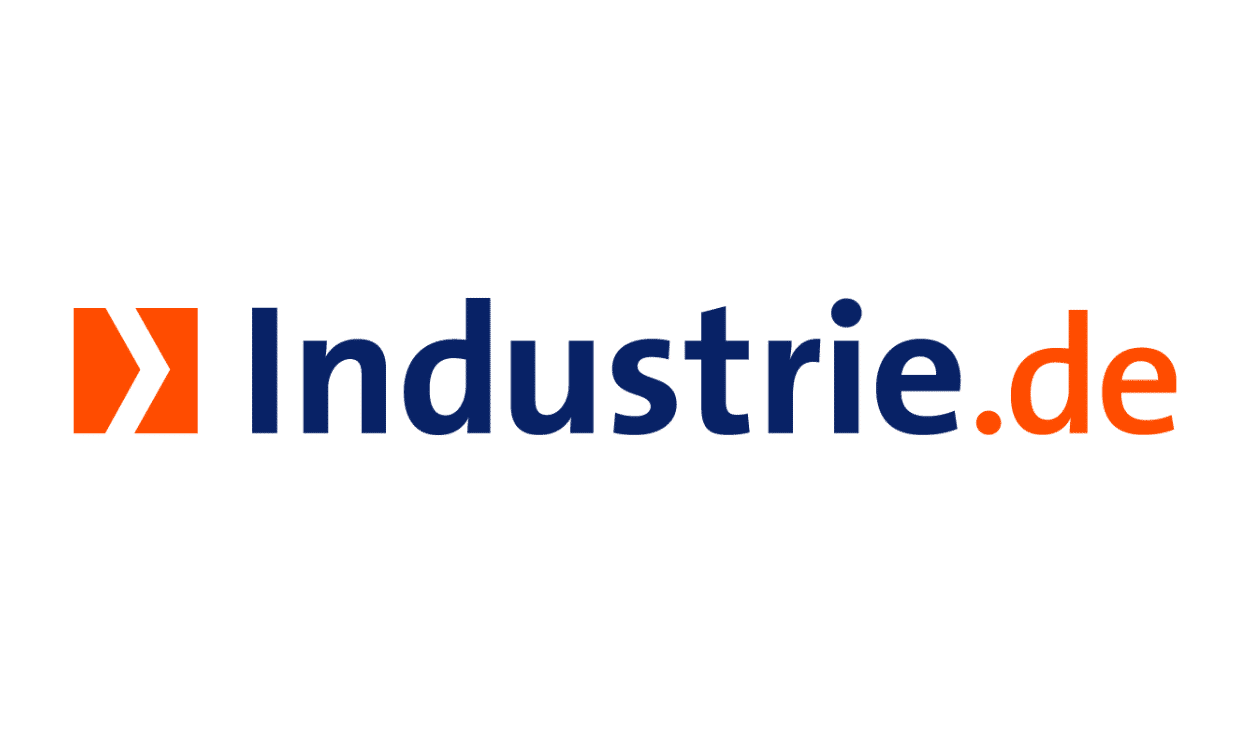 Das Logo der Industrie.de: ein stilisiertes Symbol, das die Industrie repräsentiert.