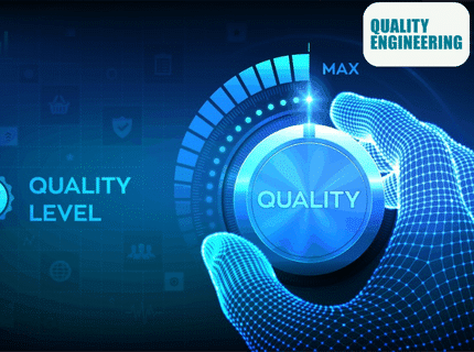 Qualitätsingenieurwesen - Qualitätssicherung. Ein Team von Ingenieuren arbeitet an der Verbesserung der Produktqualität.